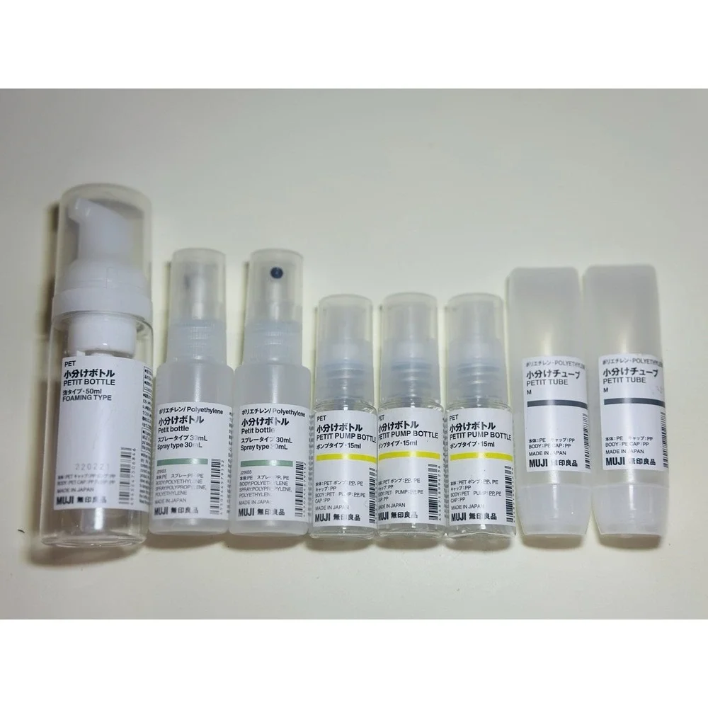Set Of 8!! MUJI PET PETIT Foaming Pump Spray Bottle Petit Tube Made in Japan